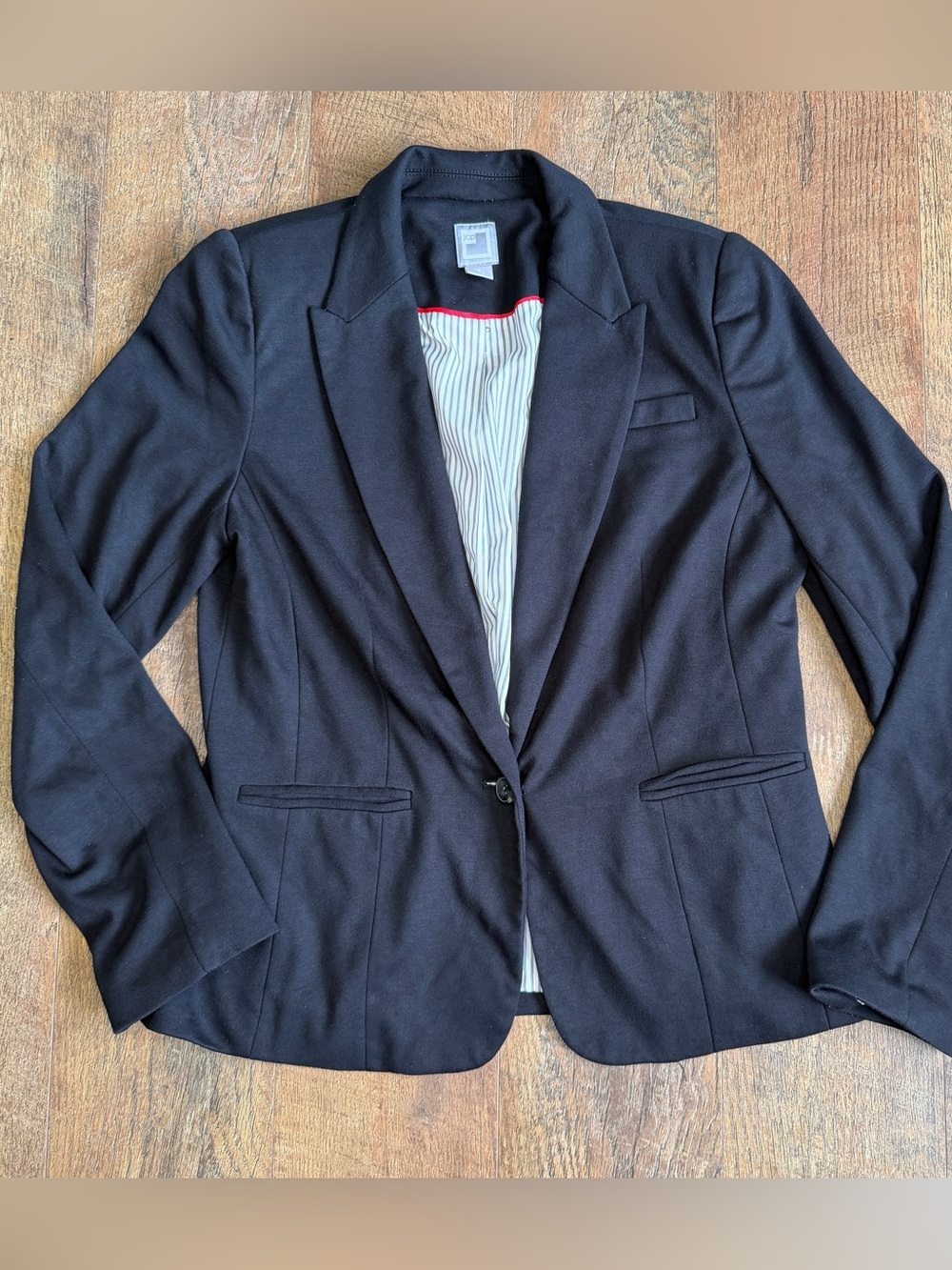 JCPenney Women’s Lined Blazer One Button Workwear Classic Style Black Large